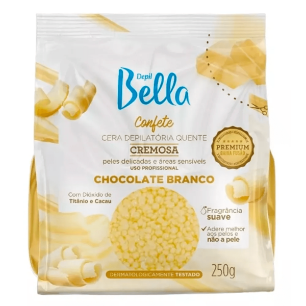 Cera Confete Chocolate Branco Depil Bella 250g Festa Junina