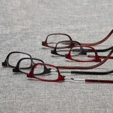 Gafas de Lectura Marco de plástico Ajustable Conexión Frontal magnética Colgante Gafas presbicia de Cuello para Mujeres Hombres 1.0 1.5 2.0 2.5 3.0 3.5 4.0 - Negro 1.5 - Ver 3