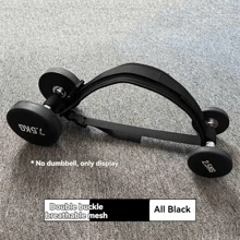 1入專業強化訓練臀橋帶，男女皆宜，舉重與臀部保護輔助，瑜伽與家庭運動推帶啞鈴臀部推腰帶，健身輔助器材 - 黑色 - 查看 1