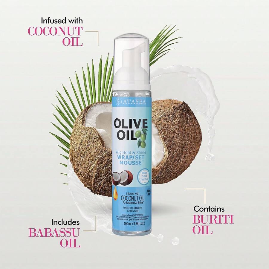 100ML Olive Oil Hold & Shine Wrap/Set Mousse Styling Comb Kit 1 PC