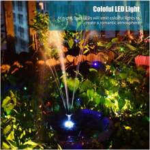 Solar Powered Fountain Pump With Led Light Water Fountain Panel For Garden Pool - Multicolor - View 3