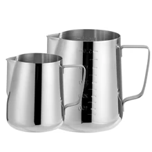 Tasse à fleurs en acier inoxydable avec bec pointu, pot à fleurs avec échelle, tasse à mousse de lait, tasse à fondre la cire, ustensile à café en forme de fleur