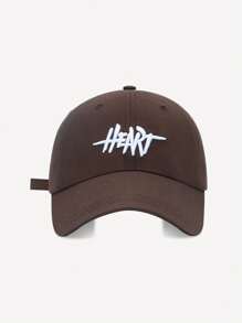 1pc Women's Colorful Embroidered Baseball Cap With 'Heart' Letter, Fashionable Design, Spring And Summer Sunshade Cap