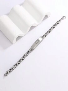 1pc Simple Silver Crown Stainless Steel Bracelet
