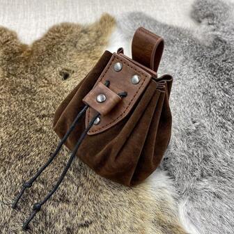 Portable Drawstring Bag Medieval Leather Belt Pouch Vintage Purse Renaissance Jewelry Dices Bag Cosplay Supplies Halloween