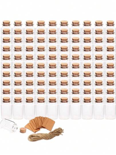 10/20 件小号空透明玻璃瓶储物容器透明瓶迷你玻璃瓶带软木塞瓶明亮 DIY 沙水信息装饰许愿瓶最佳礼物