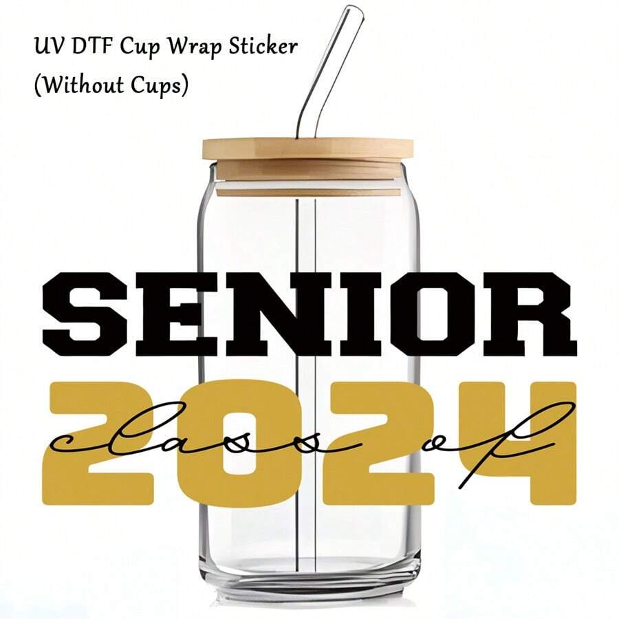 Zernblend 20 Stück UV-DTF Becherfolien Lehrertag - Transferfolien Für 16 Oz Glasbecher