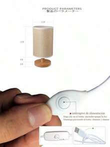 Set De 2 Lámparas De Buró Madera Estilo Minimalista