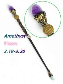 12 Zodiac Elegant Handmade Crystal Magic Wand, Suitable For Witches And Wizards Role-Playing - 30cm/11.8inch - View 14