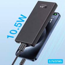 Power Bank Batería Portátil 10000mah Bateria 1hora Gar263 Power Bank Con Indicador De Luz Y Tipo C Baterias Portatiles Celulares Con 2 Usb Salidas Y 1 Entrada Tipo C Negro - Negro - Ver 3