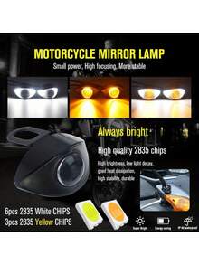 1 Set de Mini Luces LED de Ojo de Águila para Motocicleta, Luces Traseras con Controlador y Luces de Señal de Giro, Accesorios de Modificación para Motocicleta - rojo azul - Ver 3