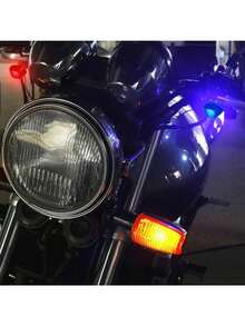 1 Set de Mini Luces LED de Ojo de Águila para Motocicleta, Luces Traseras con Controlador y Luces de Señal de Giro, Accesorios de Modificación para Motocicleta - rojo azul - Ver 6