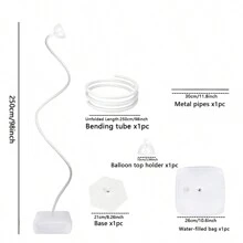 1 Set 2.5m/1.5m Asymmetrical Shape Balloon Arch Kit Free Bending Shape Deformation Balloon Column Stand Half Arch Balloon Stand With Base Balloon Arch Frame For Wedding Graduation Birthday Party Decoration,