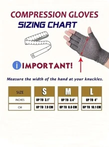 1 Pair Unisex High-Quality Compression Gloves, Suitable For Daily Use, Typing, Work, Fitness And Exercise - Fingerless Sports Gloves With Thumb Hole - Half-Finger Support Gloves - Open Finger Design - UV Protection Manicure Gloves