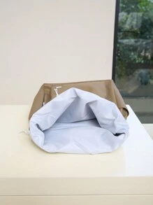 1pc Women Solid Color Functional Backpack Suitable For Commuting And Travel, Women Simple Casual Functional Backpack, Women Solid Color Functional Backpack, Women Simple Sporty Black Backpack, School Backpack - Khaki - View 8