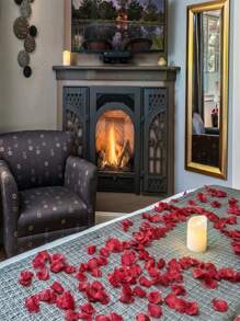 Pack Of 1500/600/100 Artificial Rose Petals, Burgundy Faux Rose Petals Artificial Flower Valentine's Day, Romantic Decoration, Rose Petals, Wedding For Scattering, Valentine's Day, Table Topper, Birthday, Romantic Atmosphere