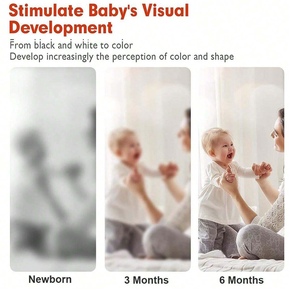 Cartões de Estimulação Visual para Bebês, 14 cm x 14 cm Cartões de ...