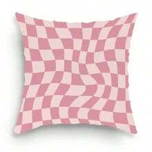 1pc Checkered Geometric Print Cushion Cover, Room Decorative Pillowcase Home Decoration