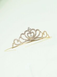 1pc Silver Crown Mini Headband Hair Accessory For Girls, Suitable For Daily Wear And Festival Dress Up, Kids' Stage Performance Catwalk Decoration