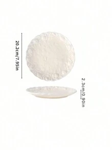 1 件法式浪漫 3D 浮雕玫瑰陶瓷托盘，精致甜点/蛋糕盘，适合下午茶圣诞礼物 - 白色 - 查看 5