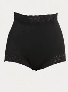 1 pieza Shorts apretados sin costuras con encaje para moldear el trasero de las mujeres, pantys de cintura alta con control del abdomen para dar forma al Body