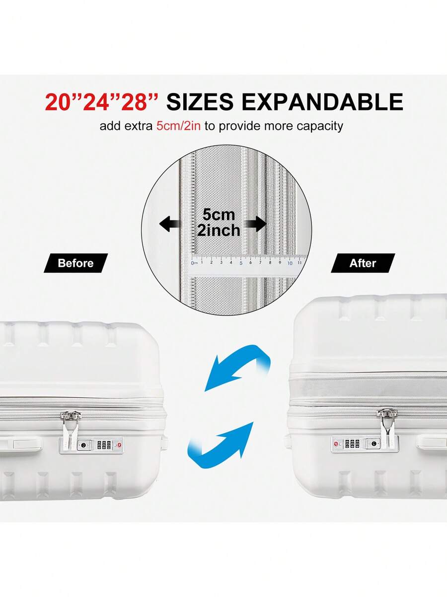 SOMAGO Expandable Luggage Hardside Lightweight Polypropylene Suitcases