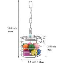 1pc Bird Stainless Steel Foraging Feeder Parrot Hanging Feeding Box For Macaws African Grey Cockatoo Cockatoo Cage (Foraging Feeder Gnawing Toys Not Included)) - Silver - View 2