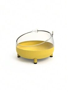 1 pieza de baño y aseo para hámsters con base clara y ventana visible que incluye alfombrilla antideslizante, diseño antivuelco y antifugas; adecuado para bañeras y áreas de inodoro fijas para varios hámsters como Pudding, Tri-Lines, Milk Tea, Silver Fox y Golden Sable; también puede servir como un tazón de alimentación para animales pequeños de hasta 15 libras, como conejos y gatitos.