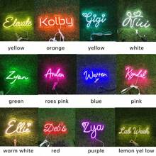 Customized LED Neon Sign, Suitable For Wall Decor, Personalized USB Neon Light Sign, Home Bedroom Decor, Birthday Holiday Gift, Party Shop Or Commercial Illuminated Sign. Holiday Decor, Summer Vacation - 16in -6letters - View 9