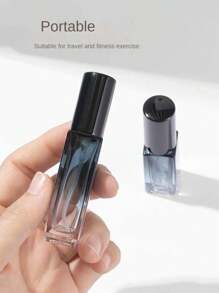 1 件便携式香水补充瓶，10ml 渐变灰蓝色厚玻璃喷雾瓶，旅行空容器，香水瓶