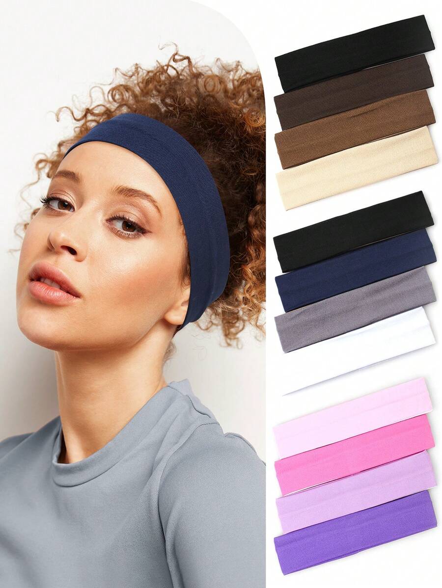 4pcs Women's Solid Color Hair Styling Tools Fashionable Headbands For Casual Wear Accessories - Multicolor - View 1