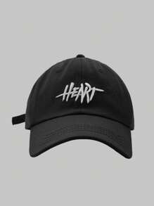 1pc Women's Colorful Embroidered Baseball Cap With 'Heart' Letter, Fashionable Design, Spring And Summer Sunshade Cap