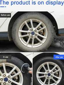 Bàn chải lốp bánh xe ô tô Bàn chải làm sạch vành, Dụng cụ làm sạch ô tô, Bàn chải làm sạch hạng nặng để loại bỏ bụi bẩn - màu đen - Xem 2