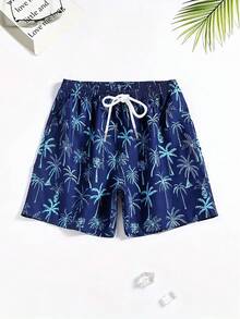 3D Digital Printed Breathable Soft Casual Hawaiian Beach Vacation Loose Men's Shorts For Daily Wear, Summer - الأزرق - مشاهدة 2