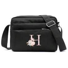 Bolso De Hombro Para Mujer Con Patrón De Letras, Elegante Y Conveniente Para Actividades Al Aire Libre Bolso De Teléfono Bolso Mensajero Bolsa De Varias Capas Monedero Para Mujer Útiles Escolares Para La Habitación De Residencia Universitaria Bolsa Vintage Estilo Bandolera Correa Geométrica Bolso Cruzado En El Pecho Para Mujeres Regalo