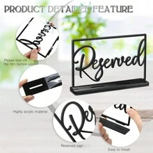 1 pieza Señal de mesa reservada acrílica para bodas, citas, restaurantes, oficinas para la reserva de asientos - Multicolor - Ver 2