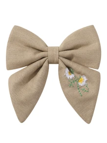 1-3 piezas Nuevos clips para el cabello con bordado floral y lazo para niños, adecuados para uso diario casual, festivales y vacaciones