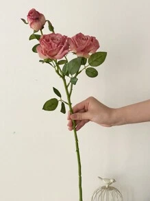 1/3 Pcs Artificial Rose Flowers Vintage Style Roses Decorated With Fake Flowers 2 Flowers And 1 Bud, Valentine Day, Gift