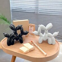 1 件创意趣味气球狗雕塑，现代艺术蹲着的气球狗动物装饰雕像，适合室内客厅农舍卧室办公室橱柜架子壁橱装饰最佳 - 新式 - 查看 2