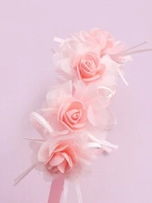 1 件女孩粉色花朵头带，适合日常佩戴 - 彩色 - 查看 5