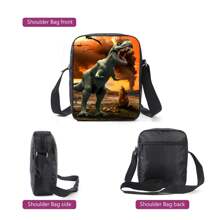 3pcs/Set Children's Dinosaur Backpack Set For Kindergarten And Primary School, Includes Shoulder Backpack And Pencil Case - Dinosaur Smoke - View 5