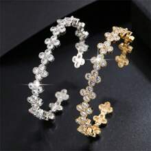 1 套简约时尚女士首饰套装，锆石镶嵌手链和戒指，节日礼物 - S61271 - 查看 13