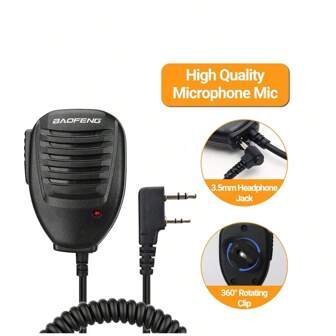 1pc Baofeng UV-5R Original Handheld Microphone Speaker Mic K 2 Pin For Baofeng Portable Radio UV5R BF-888S UV-82 UV17 Walkie Talkie