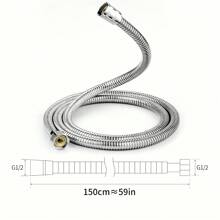 1入組美式淋浴支架，配有59.06英寸密碼管和布帶，浴室熱水器淋浴水管，59.06英寸不鏽鋼防爆水龍頭雨淋花灑淋浴軟管，浴室配件