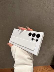 奢华素色亲肤硬腕带弹性腕带保护壳适用于三星 Galaxy S25 S24 S23 Ultra Plus 防震后盖防水防摔防刮