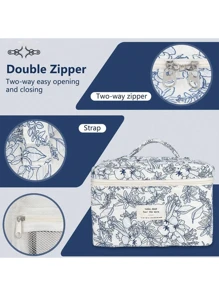 1/3PCS Conjunto de bolsa de maquiagem acolchoada, bolsa de cosméticos floral, bolsa organizadora de viagem para artigos de higiene pessoal, presente para mulheres e meninas, organizador de maquiagem, estojo de maquiagem, para armazenar itens de cuidados com a pele, batons, acessórios para cabelo ou como uma necessidade de viagem, presente de aniversário, presente de madrinha, presente de professor ou presente de dia das mães para meninas, bolsas de maquiagem, organizador de maquiagem, armazenamento de maquiagem, bolsa de maquiagem