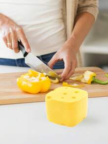 1 pieza Contenedor de queso rebanado, Contenedores de plástico con tapas Caja de almacenamiento de rebanadas de queso Organizador de frutas y verduras Conservador de alimentos para refrigerador, Caja de almacenamiento de rebanadas de queso con tapa abatible, Bloque de mantequilla de plástico, Soporte para rebanadas de queso, Conservador de queso rebanado - Amarillo - Ver 9