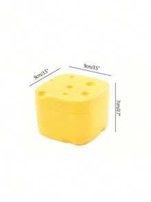 1 pieza Contenedor de queso rebanado, Contenedores de plástico con tapas Caja de almacenamiento de rebanadas de queso Organizador de frutas y verduras Conservador de alimentos para refrigerador, Caja de almacenamiento de rebanadas de queso con tapa abatible, Bloque de mantequilla de plástico, Soporte para rebanadas de queso, Conservador de queso rebanado - Amarillo - Ver 5