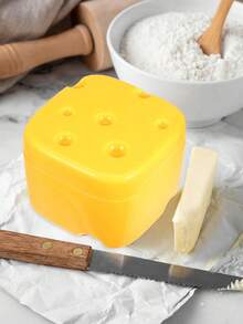 1 pieza Contenedor de queso rebanado, Contenedores de plástico con tapas Caja de almacenamiento de rebanadas de queso Organizador de frutas y verduras Conservador de alimentos para refrigerador, Caja de almacenamiento de rebanadas de queso con tapa abatible, Bloque de mantequilla de plástico, Soporte para rebanadas de queso, Conservador de queso rebanado - Amarillo - Ver 6