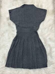 Women Sweater Co-Ords - 深灰色 - 查看 1